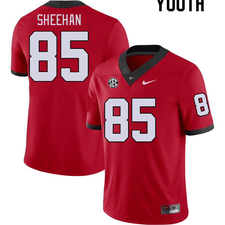 Youth #85 Drew Sheehan Georgia Bulldogs College Football Jerseys Stitched-Red - Click Image to Close